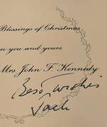 Framed President &Jackie Kennedy Photo And Signed Christmas Card.