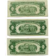 Three Red Seal Star $ 2 US Notes