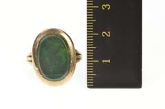 14K Yellow Gold Bloodstone 1960's Retro Statement Cocktail Ring
