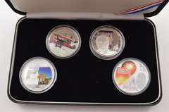 2008, 2009, 2014 Palau 5 Dollar & 2010 Tuvalu $1 1 Oz Silver Proof Set