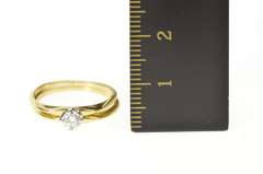18K Yellow Gold 0.28 Ct Diamond Solitaire Engagement Bridal Ring