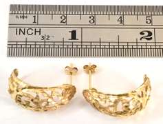 Sparkling Filigree J Hoop Earrings