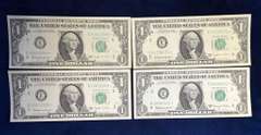 Lot Of 4 Star Notes 3 Barr and 1 Fowler 5 Dollar Notes 1963 B