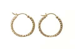 10K Yellow Gold 0.80 Ctw Diamond Inside Outside Hoop Earrings