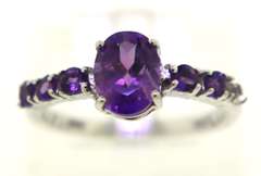 Sterling Silver Opal And Pink Saphires Ring