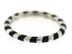 Trendy 925 Sterling Silver Tiffany & Co. Paloma Picasso Black Enamel Swirl Ring