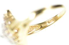 10K Yellow Gold Two Tone Diamond Accent Textured Bypass Ring