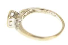 14K White Gold 1940's Three Stone Diamond Engagement Ring