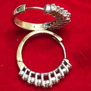 LADIES 14K GOLD DIAMOND LOOP EARRINGS