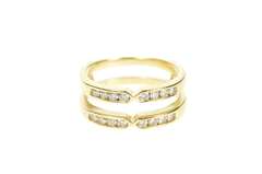 14K Yellow Gold 0.40 Ctw Diamond Tiered Wrap Wedding Band Ring