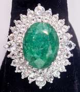 Gorgeous Emerald & Sapphire Ring in Sterling