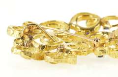 18K Yellow Gold Layered Circle Sapphire Diamond Statement Pendant/Pin