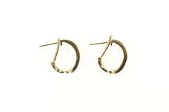 10K Yellow Gold 0.90 Ctw Diamond Inset Channel Oval Hoop Earrings