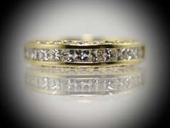 Beautiful 14K Princess Cut & Round Diamond Band