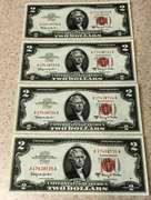 (4) Gem Crisp 1963A $2 Red Seal Notes-Consecutive!