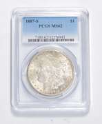 MS62 1887-S Morgan Silver Dollar - Graded PCGS