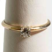 14 k Yellow Gold Solitaire Diamond Set