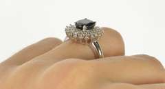 14K White Gold 1.35 Ctw Natural Sapphire Diamond Engagement Ring