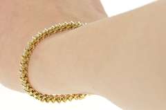 14K Yellow Gold 2.52 Ctw Diamond Wavy Link Classic Tennis Bracelet