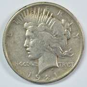 Real sharp 1921 Peace Silver Dollar. Key date