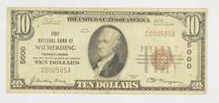 1929 $10 National Currency Note - Wilmerding, PA - Low Serial #