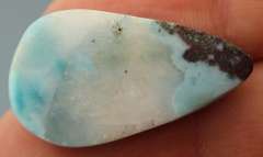 Rare 38.72ct patchwork blue Larimar cabochon