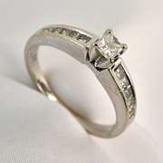Charming WG Princess Cut Diamond Ring