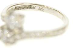 14K White Gold 1.42 Ctw Two Diamond Bypass Engagement Ring
