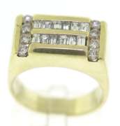 Delightful 18kt Baggutte & RBC Diamond Men's Ring