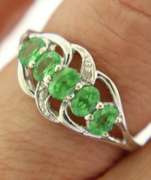 Sterling Silver Opal And Pink Saphires Ring