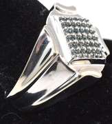 Massive 1/3CTW Blue Diamond Cluster Ring in White Gold