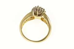 10K Yellow Gold Pear Diamond Cluster Classic Statement Ring