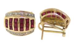 Charming 18kt Ruby Diamond Huggie