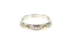 10K White Gold Two Tone Diamond Men's Wedding Band Ring