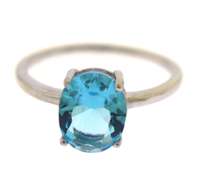 Sterling Silver Blue Topaz Ring, Earrings and Pendant