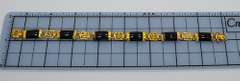 Gold Over Sterling Black Jade Bracelet With Chinese Symbols