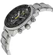 Seiko Chronograph Steel Black Dial Men's Watch