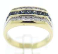 Divine Princess Cut Blue Sapphire and Diamond Ring