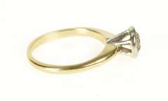 14K Yellow Gold Round Diamond Halo Cluster Promise Engagement Ring