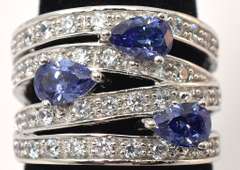 Sterling Silver Blue and White CZ Ring