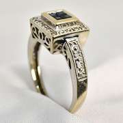 Sweet Modern WG Sapphire and Diamond Ring