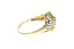 10K Yellow Gold Wavy Diamond Encrusted Curvy Statement Ring