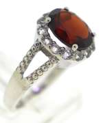 Sterling Silver Red Garnet Ring