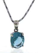 Sterling Silver Blue Topaz Necklace