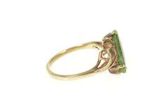 10K Yellow Gold 1960's Marquise Nephrite Jade Bypass Ring