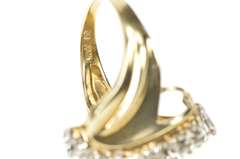 10K Yellow Gold 2.24 Ctw Diamond Cluster Statement Cocktail Ring