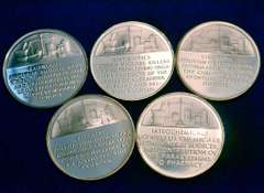 Lot Of 5 History Of Drugs Sterling Silver Medals