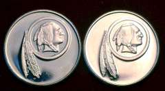 2 X 1 OZ 1991 Washington Redskins Division Champs Silver Rounds