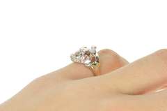 14K White Gold Raw Textured Cluster Nugget Statement Ring