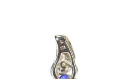 10K White Gold Princess Sapphire Cluster Diamond Accent Pendant